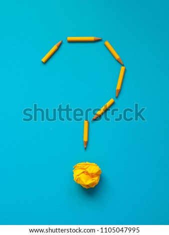 Pencils and paper balls Question mark