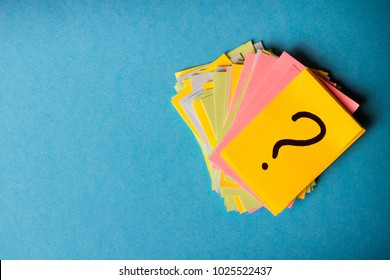 question marks written reminders tickets