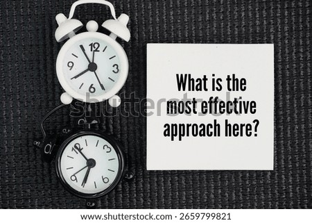 Questions about the problem to be solved, namely What is the most effective approach here?