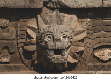  The Quetzalcoatl Temple is profusely decorated with reliefs that represent the god Tlaloc and the feathered serpent that symbolizes the terrestrial waters.
"Teotihuacan" Mexican archeological site