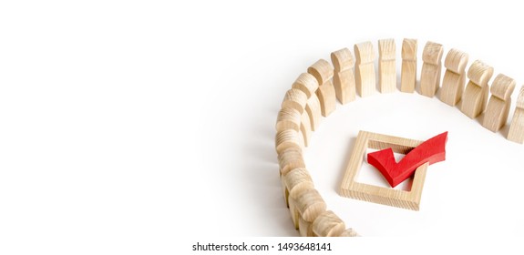 Queue People Red Check Mark On Stock Photo 1493648141 | Shutterstock