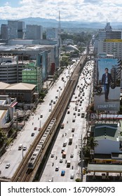 Quezon City, Metro Manila, Philippines: March 2020 - As Seen From Picture, MRT Railway, EDSA, SM North EDSA (one Of Biggest Malls In Philippines)