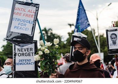 Quezon City, Philippines - September 21 2022: Religious Group Participated The Protest In University Of The Philippines To Mark The 50th Anniversary Of Declaration Of Martial Law In The Philippines.