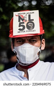 Quezon City, Philippines - September 21 2022: Protestor In University Of The Philippines To Mark The 50th Anniversary Of Declaration Of Martial Law.