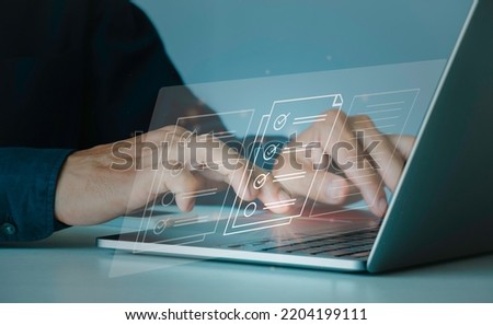 Quick checklist and clipboard task management, filling survey forms online. Document Management System (DMS) and process automation to efficiently manage files, Corporate business technology.