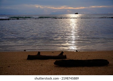 Quiet Beach In The Evening.