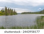 Quiet Lake on a Cloudy Day in the Far North on Whitefish Lake in Manitoba