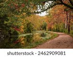 Quiet morning on the towpath of the C and O Canal in Potomac MD