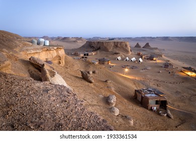 A quiet night in the Faiyum desert, Egypt, camping in the desert