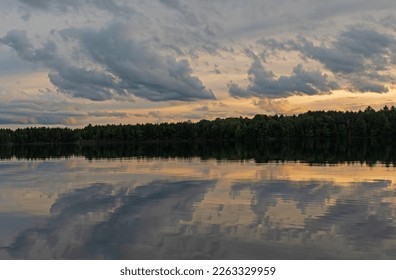 Quiet Reflections at Twilight on Clark Lake in The Sylvania Wilderness in Michigan - Shutterstock ID 2263329959