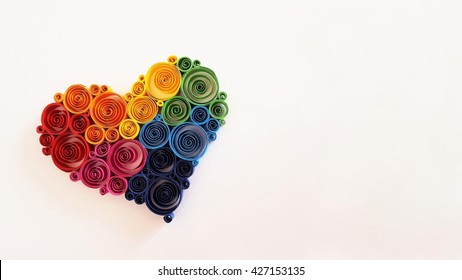 Quilling Rainbow Heart