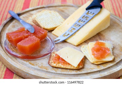 Quince Jelly, Cheese, Crackers