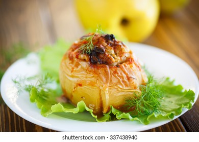 Quince Stuffed With Meat Sauce Baked