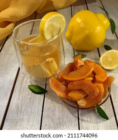 Quince Tea With Quince Jam And Lemon Slices