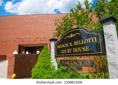QUINCY, MA, USA - AUG. 18, 2020: Francis X. Bellotti Court House District Court of East Norfolk at 1 Dennis Ryan Pkwy in Quincy, Massachusetts MA, USA. 