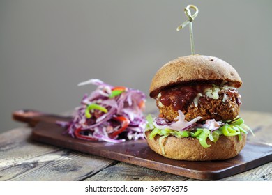 Quinoa And Butternut Squash Burger In Brioche Bun