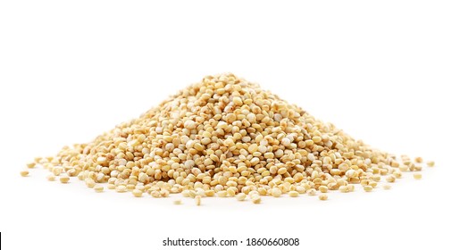 Quinoa Heap On A White Background. Isolated