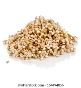 quinoa seed grain close up macro shot isolated on a white background 