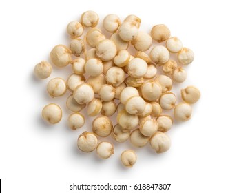 quinoa seed grain extreme close up. Isolated on white with clipping path.