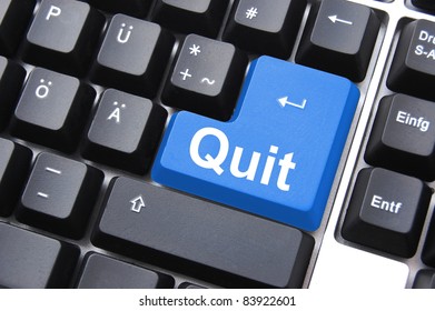 quit button on black internet computer keyboard