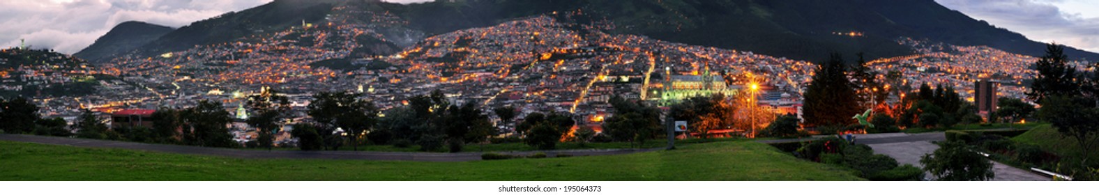 Quito Ecuador Panorama View From Park