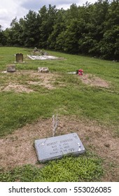 QUITO, MISSISSIPPI, USA - MARCH 5, 2003: Grave Marker For Possible Burial Site Of Robert Johnson, Delta Blues Musician, In Cemetery At Payne Chapel M. B. Church.