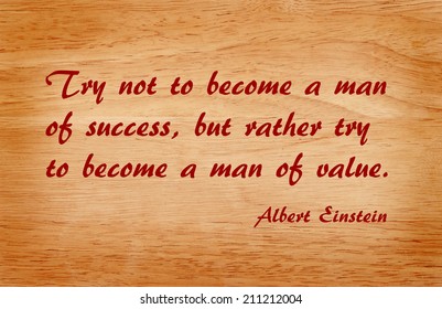 Quote By Albert Einstein On Wooden Background