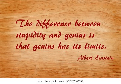 Quote By Albert Einstein On Wooden Background