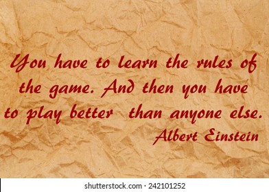 Quote By Albert Einstein On Old Paper Background 