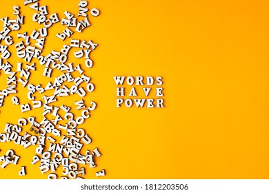 Quote WORDS HAVE POWER made out of wooden letters on bright yellow background. Motivational Words Quotes Concept - Shutterstock ID 1812203506
