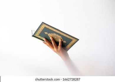 Quran - holy book of Muslims religion, open Coran book holy prayers for god, Friday In  month of Ramadan  religion Islamic worshiping faith and learn koran and rosary, 1443 Ramadan festival concept
