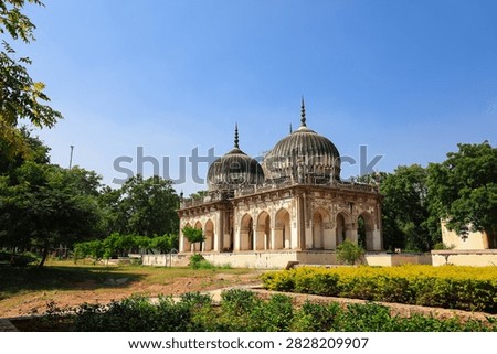 Qutb Shahi Tombs complex featuring ancient Islamic architecture, domes, and gardens