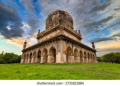 Qutub Shahi Tombs On A Cloudy Day In Hyderabad Of Telangana State In India