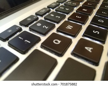 qwerty keyboard with close up 