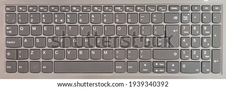 QWERTY keyboard, electronic keyboard of a laptop for office use, Grey White color