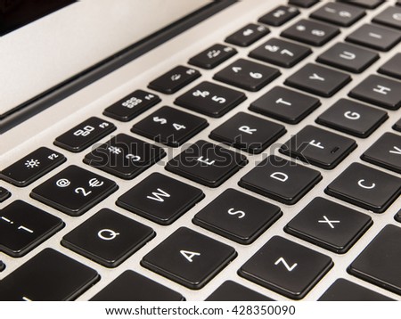 QWERTY Keyboard on a Modern  Notebook Computer