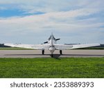 An R Shot of a North American T6 Texan Sitting on an Airport Ramp