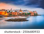 Rabat, Morocco. Ancient medina and Kasbah of the Udayas, Atlantic Ocean coastline citadel in North Africa.