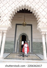 Rabat Morocco July 1st 2019 Guard At The Mohammed V Mausoleum