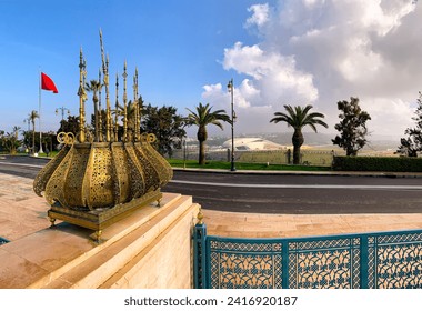 Rabat, Morocco, Panoramic view of Ville Nouvelle (New Town), with view of the Grand Theatre of Rabat, large performing arts center and Mohammed VI Tower_bouregreg river-4