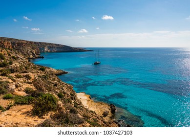 The Rabbit Beach In Lampedusa, Pelagie Islands