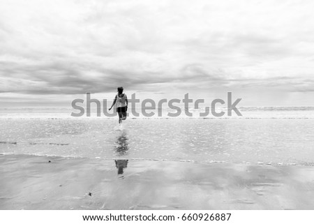 Similar – Image, Stock Photo beach dances Joy Life