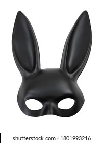 rabbit latex mask isolated on white background.