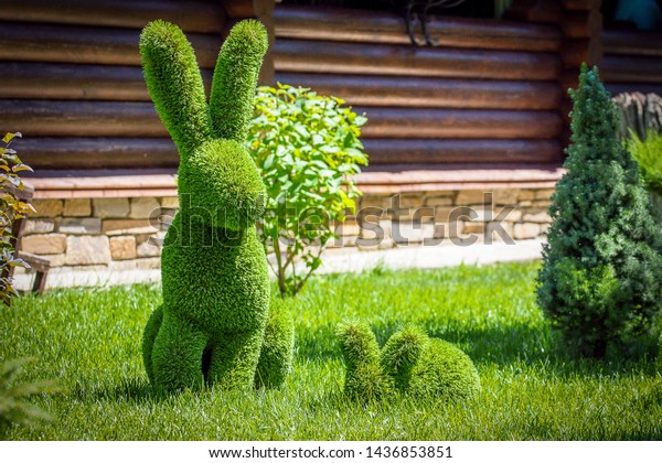 rabbits created from bushes at green animals.\
Topiary Gardens