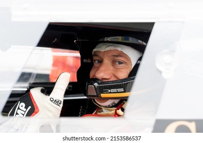 Race Car Driver Portrait In Cockpit, Thumbs Up And Smiling. Vallelunga, Italy. May 1 2022, Racing Weekend