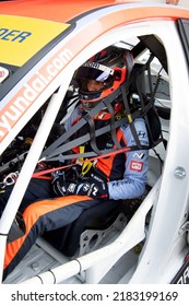 Race Car Driver Seat In Cockpit Ready With Racing Suit. Vallelunga, Italy, July 24 2022, Race Of Italy