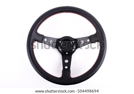 race car Steering wheel on white