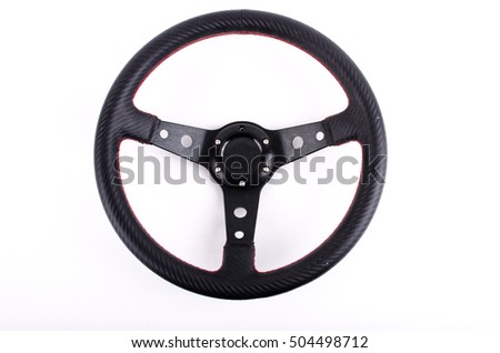 race car Steering wheel on white