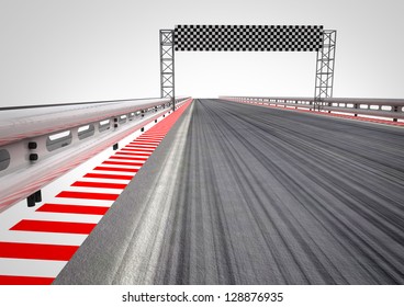 Race Circuit Finish Line Perspective Illustration