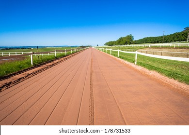 Race Horse Training Sand Track Race Horse sand track for training course in the rural countryside terrain